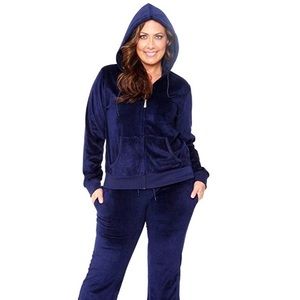 2 Piece Womens Plus Size Velour Set Jogging Set